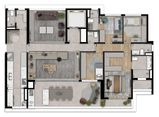 Planta 06 - 4 dorm 187m�