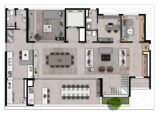 Planta 12 - 5 dorm 337m� - cobertura duplex - inferior