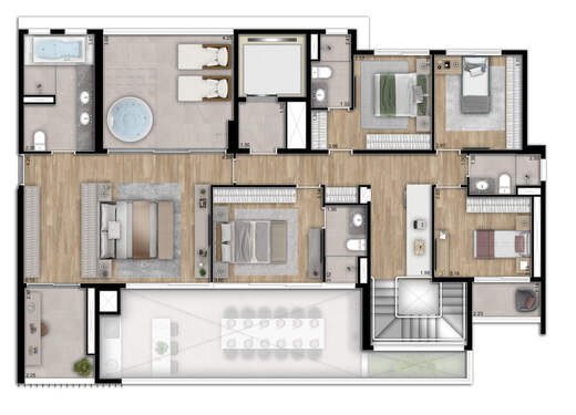 Planta 13 - 5 dorm 337m� - cobertura duplex - superior