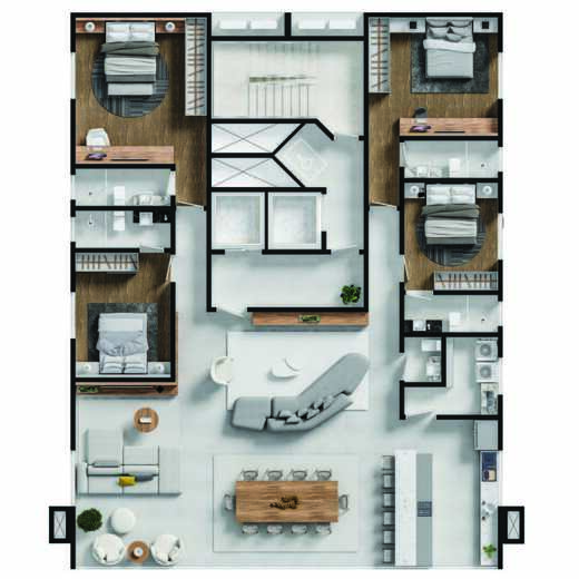 Planta 01 - 4 dorm 203,89m - penthouse