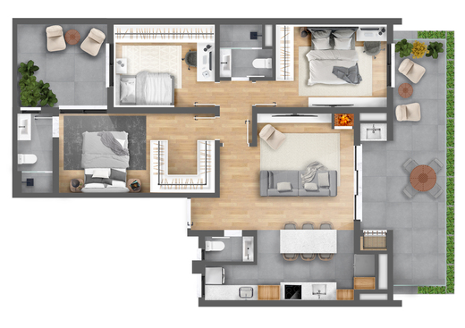 Planta 05 - 3 dorm 115,45m²
