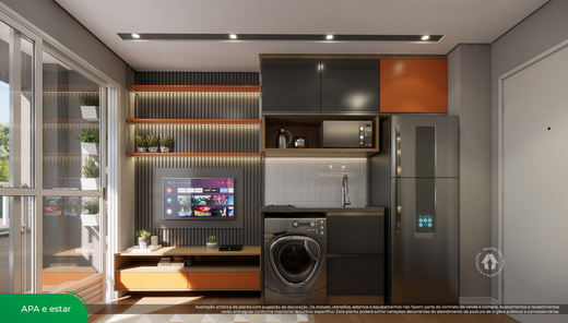 Conheça Living do imóvel - Studio 1 quarto Lançamento Metrocasa Estação Sacomã - NR - São Paulo,SP Sacomã, à venda - R$ 241.666 - II-48554-74727 - 4 Living - 4