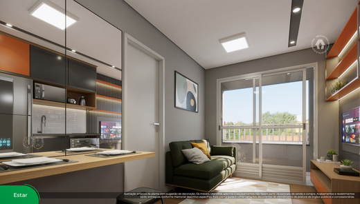 Conheça Living do imóvel - Studio 1 quarto Lançamento Metrocasa Estação Sacomã - NR - São Paulo,SP Sacomã, à venda - R$ 241.666 - II-48554-74727 - 5 Living - 5