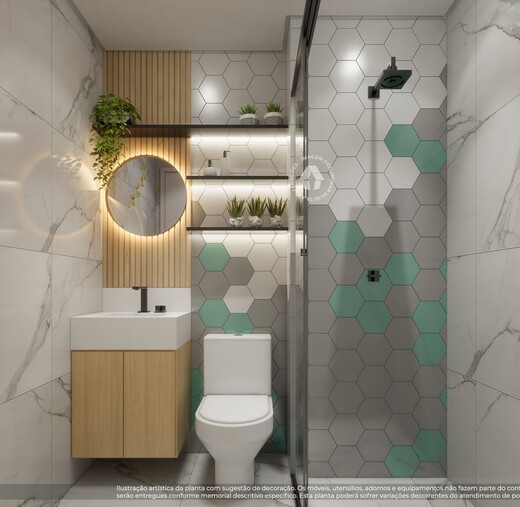 Conheça Banheiro do imóvel - Studio 1 quarto Lançamento Metrocasa Estação Pirituba - NR - São Paulo,SP Vila Pereira Barreto, à venda - R$ 221.100 - II-48556-74742 - 19 Banheiro - 19