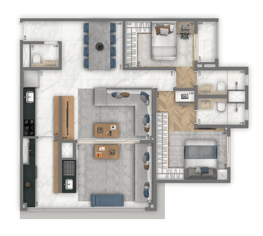 Planta 03 - 2 dorm 95m� - op��o