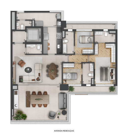 Planta 04 - 3 dorm 162m�