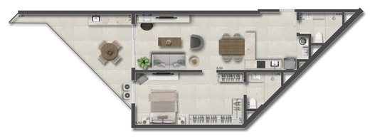 Planta 19 - 1 dorm 77,05m²