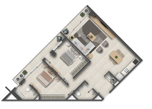 Planta 22 - 2 dorm 89,35m² - junção