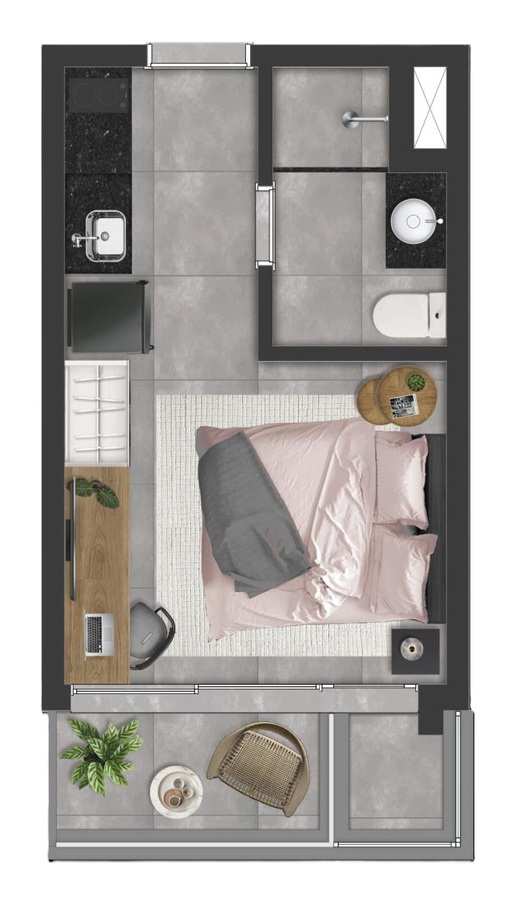 Planta 03 - 1 dorm 25m� - studio