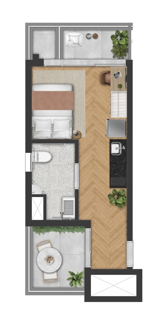 Planta 06 - 1 dorm 32,90m� - studio