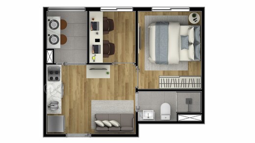 Planta 02 - 1 dorm 28m²
