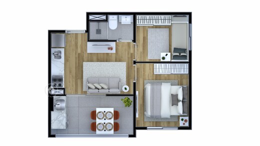 Planta 03 - 2 dorm 36m²