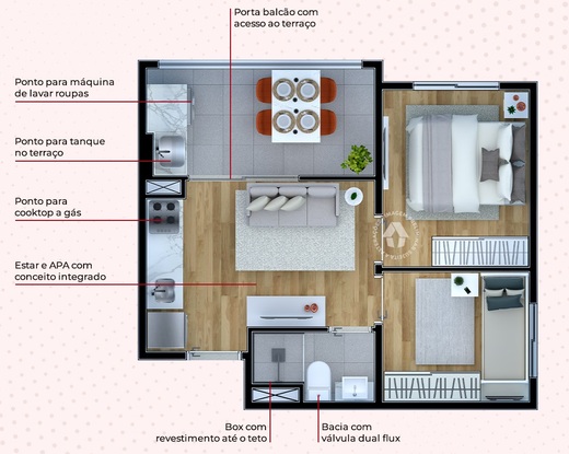 Planta 03 - 2 dorm 35m