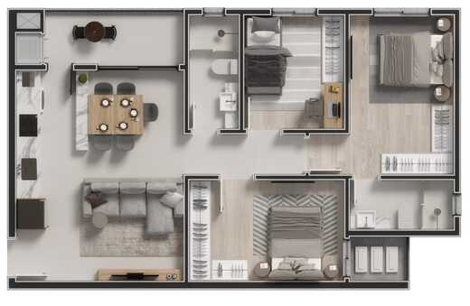 Planta 03 - 3 dorm 77,93m²
