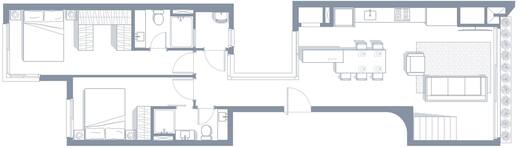 Planta 06 - 2 dorm 156,20m² - cobertura duplex - inferior