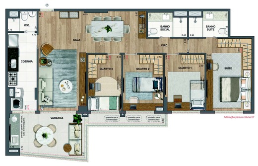 Planta 22 - 4 dorm 115,50m²