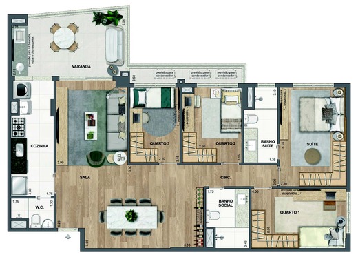 Planta 25 - 4 dorm 117,67m²