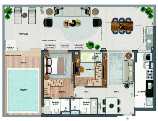 Planta 31 - 2 dorm 130,81m² - garden