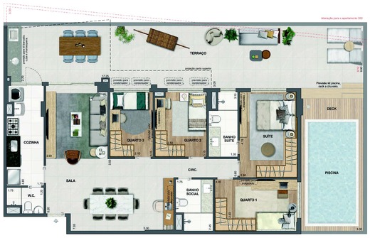 Planta 47 - 4 dorm 176,96m² - garden