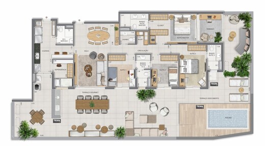 Planta 25 - 4 dorm 277,29m² - garden