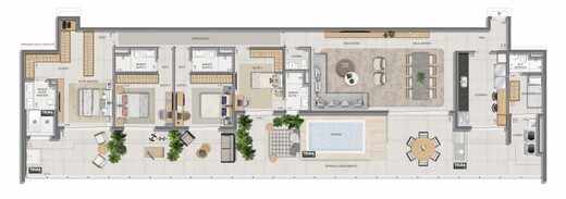 Planta 28 - 4 dorm 279,38m² - cobertura horizontal