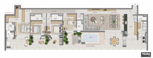 Planta 29 - 4 dorm 279,38m² - cobertura horizontal - opção