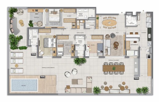 Planta 31 - 4 dorm 286,90m² - garden