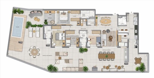 Planta 41 - 4 dorm 314,38m² - garden