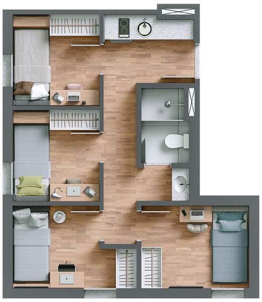 Planta 05 - 4 dorm 37m�