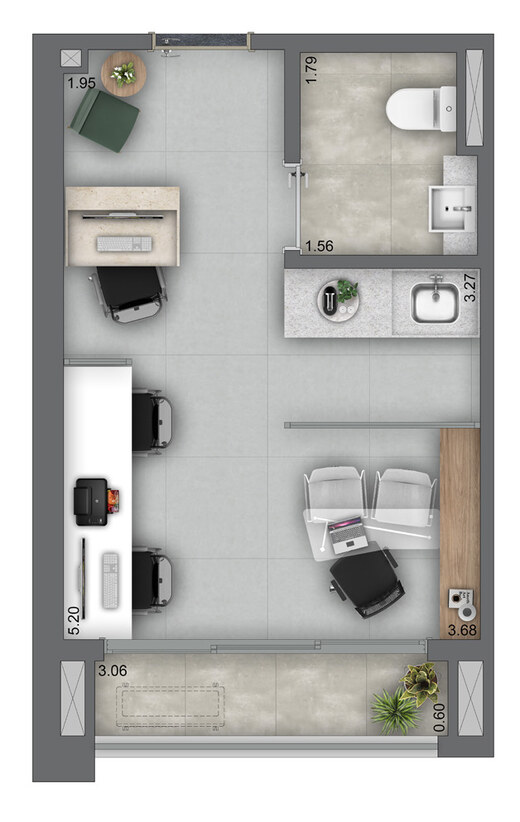 Planta 01 - 25m� - sala