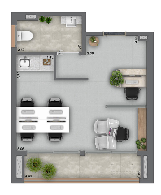 Planta 02 - 33m� - sala