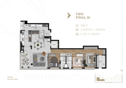Planta 05 - 3 dorm 160m�