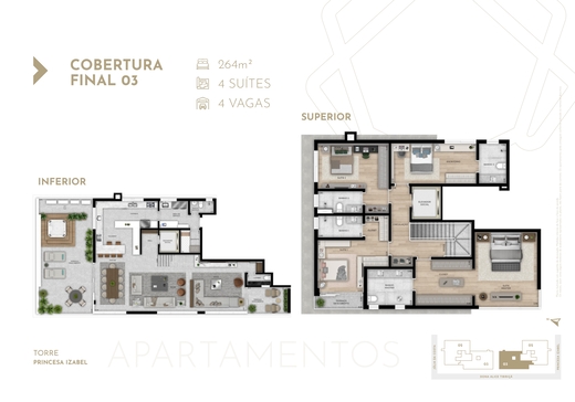 Planta 07 - 4 dorm 330,55m� - cobertura duplex