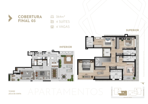 Planta 08 - 4 dorm 330,55m� - cobertura duplex