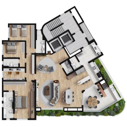 Planta 01 - 3 dorm 210m