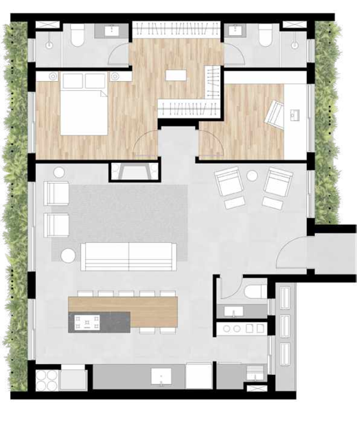 Planta 02 - 1 dorm 92m� - op��o 1