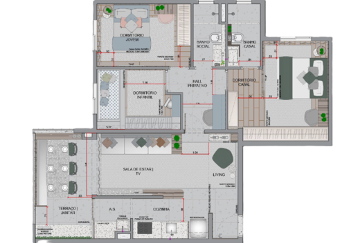 Planta 01 - 3 dorm 81m