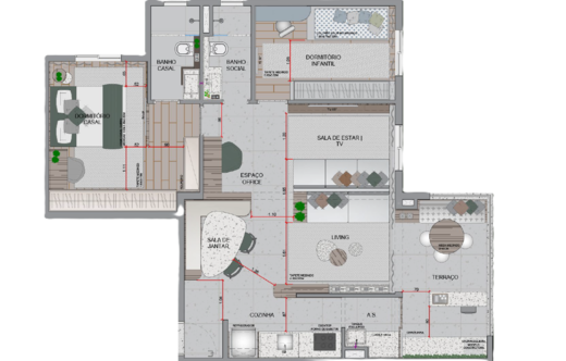 Planta 02 - 2 dorm 81m - opo