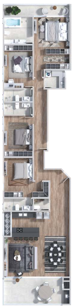 Planta 01 - 4 dorm 199,51m²