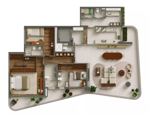 Planta 08 - 3 dorm 226m� - op��o 3