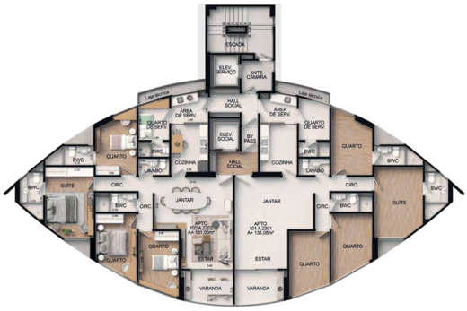 Planta 01 - 4 dorm 131m²