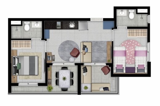 Planta 04 - 2 dorm 55,28m�