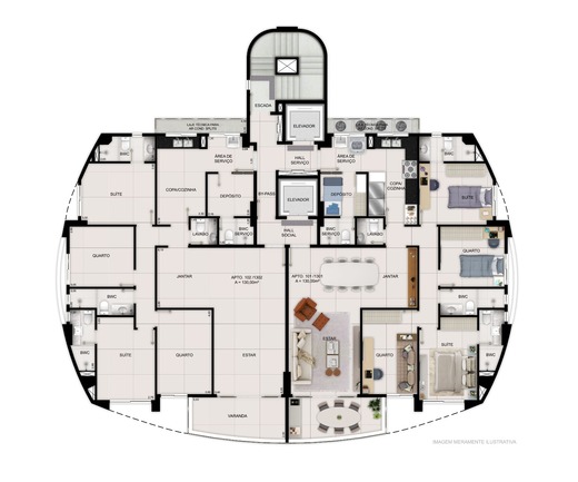 Planta 02 - 4 dorm 130m² - opção