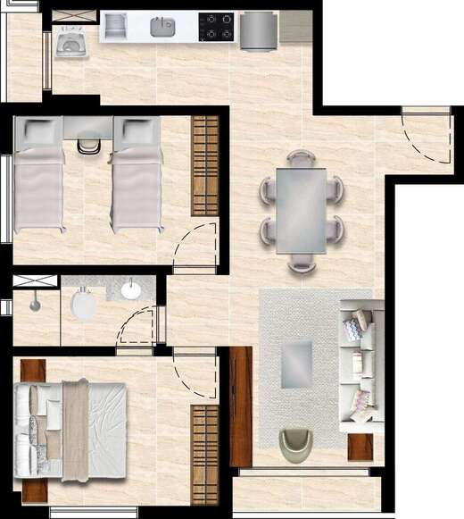 Planta 03 - 2 dorm 54m