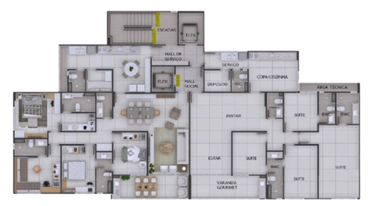 Planta 01 - 3 dorm 145,21m