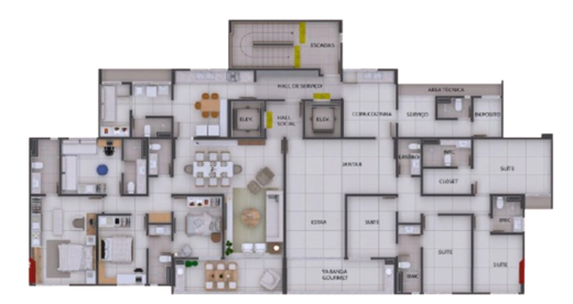 Planta 02 - 3 dorm 146,87m