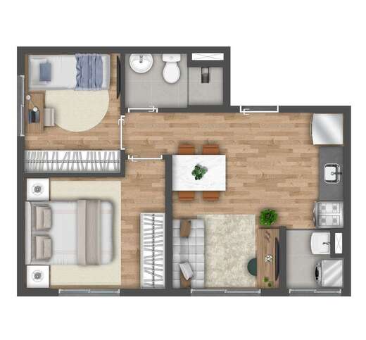 Planta 05 - 2 dorm 37m�