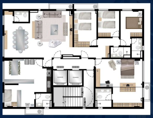 Planta 04 - 4 dorm 170m² - junção