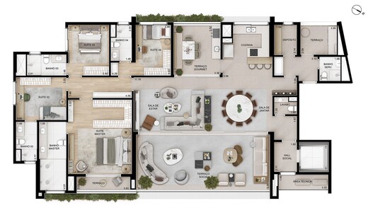 Planta 02 - 4 dorm 262m� - op��o 1