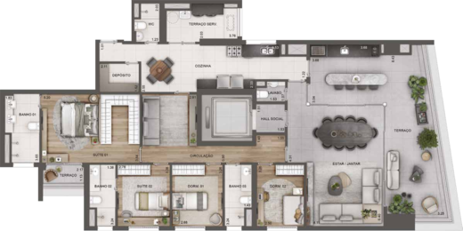 Planta 05 - 4 dorm 213m�
